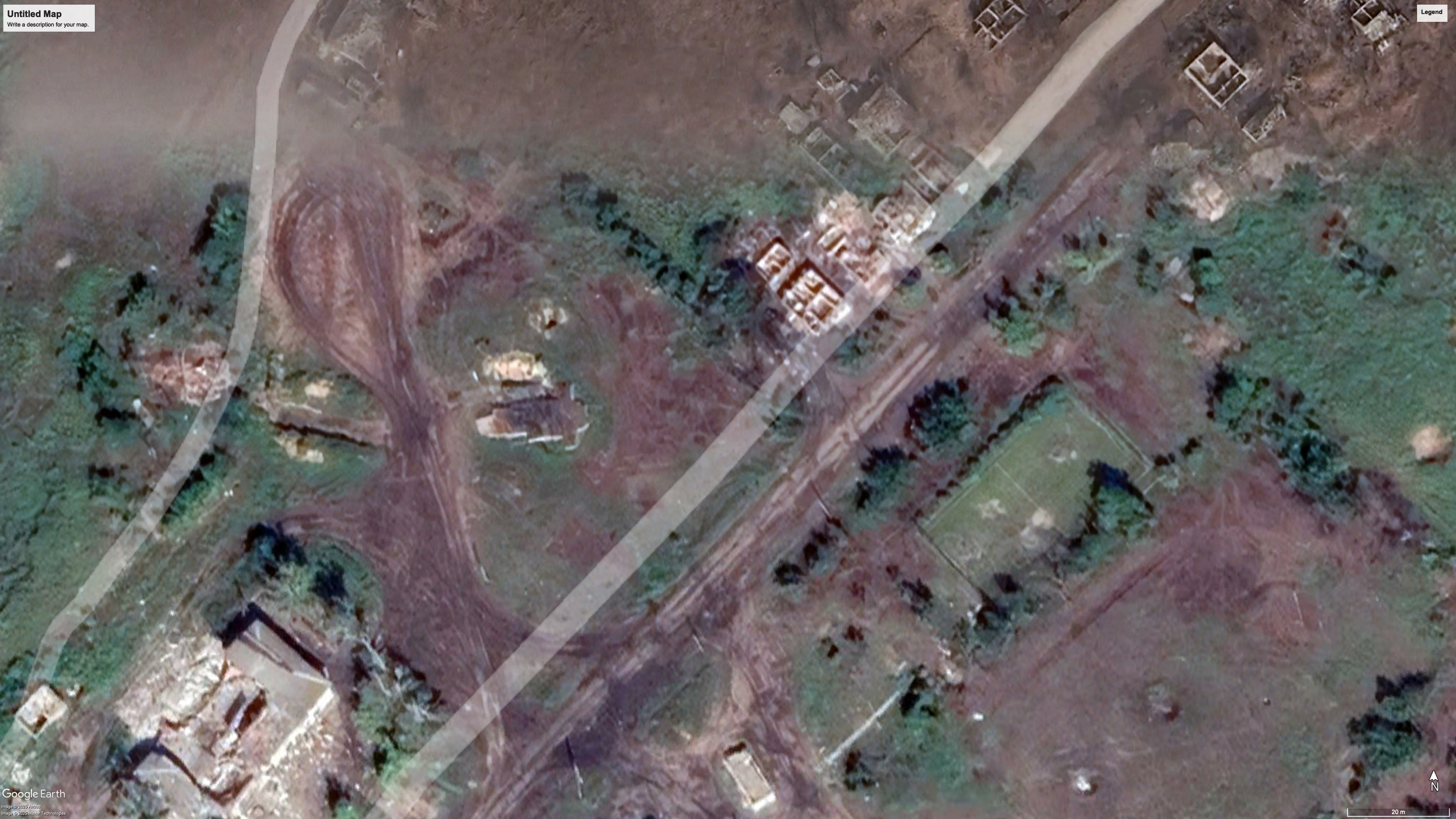 Kamyanka after occupation — Google Earth satellite image